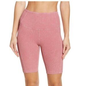 NWT Zella Ribbed Snow Wash High Rise Stretch‎ Pink Mauve Bike Shorts S